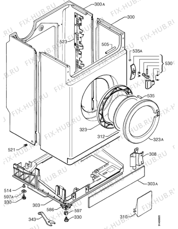 Взрыв-схема стиральной машины Zanker FE1200 - Схема узла Cabinet + armatures